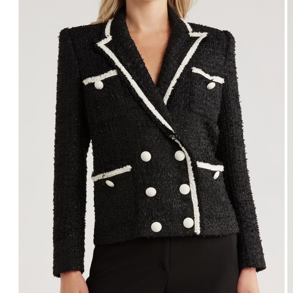 L'Agence Alectra Black and White Tweed Jacket NWT